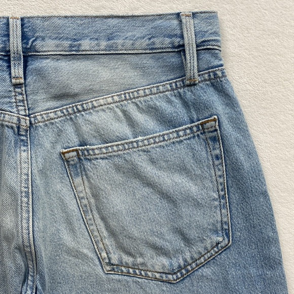 Frame High Waist Straight Leg Double Knee Patch Distressed Jean (Coast Combo) - Picture 9 of 16